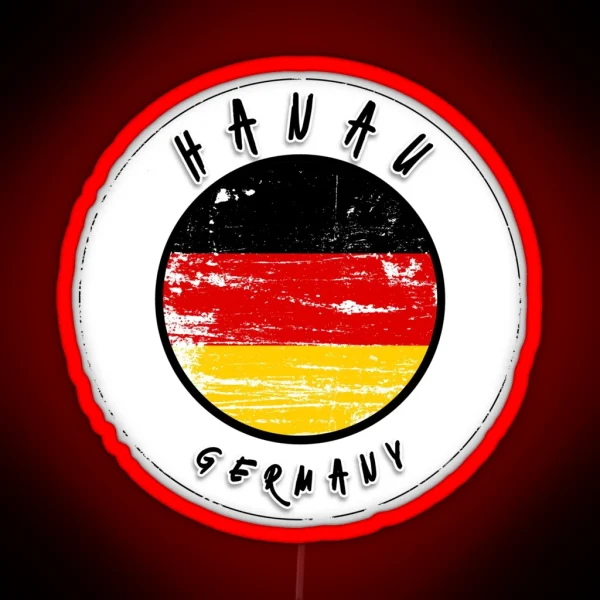Hanau Germany Vintage Flag RGB Neon Sign