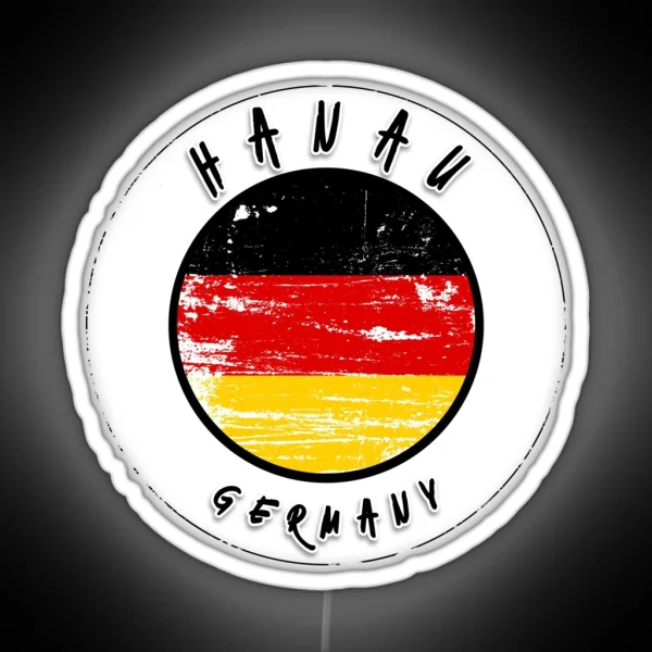 Hanau Germany Vintage Flag RGB Neon Sign