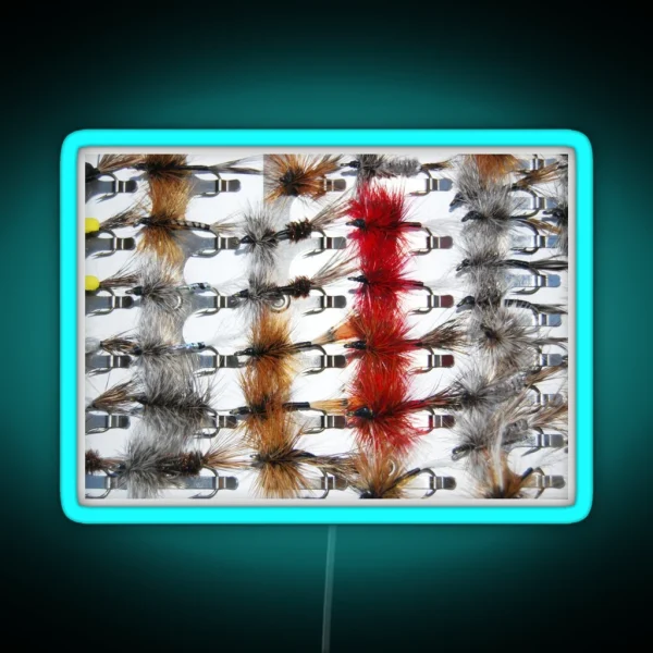 Hand Tied Flies For Flyfishing RGB Neon Sign