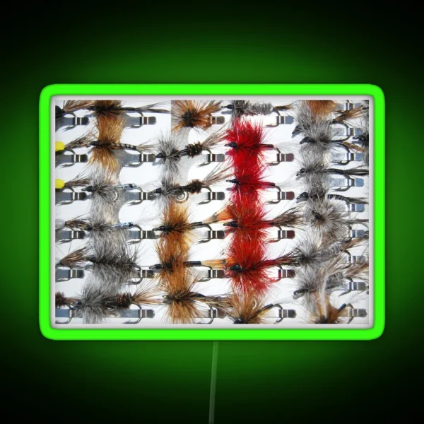 Hand Tied Flies For Flyfishing RGB Neon Sign