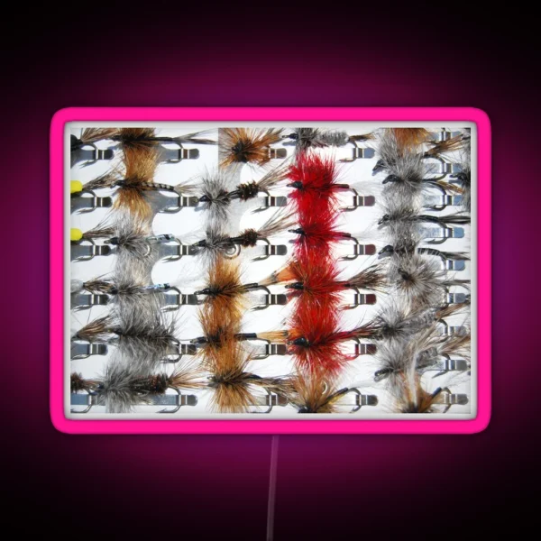 Hand Tied Flies For Flyfishing RGB Neon Sign