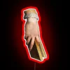 Hand With Book Detail Renaissance Aesthetic RGB Neon Sign - Image 2