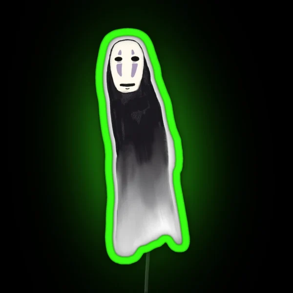 Handrawn No Face Spirited Away RGB Neon Sign