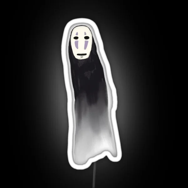 Handrawn No Face Spirited Away RGB Neon Sign