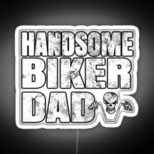 Handsome Biker Dad Gift For Motorcycle Rider Vintage RGB Neon Sign