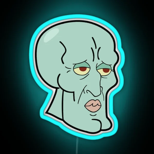 Handsome Squidward Spongebob RGB Neon Sign