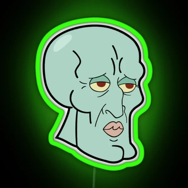 Handsome Squidward Spongebob RGB Neon Sign