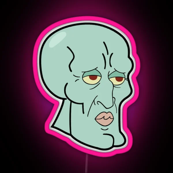 Handsome Squidward Spongebob RGB Neon Sign