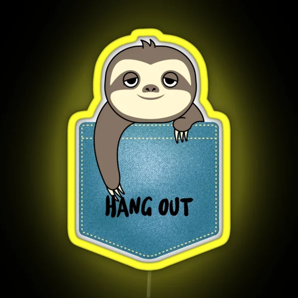 Hang Out Sloth RGB Neon Sign