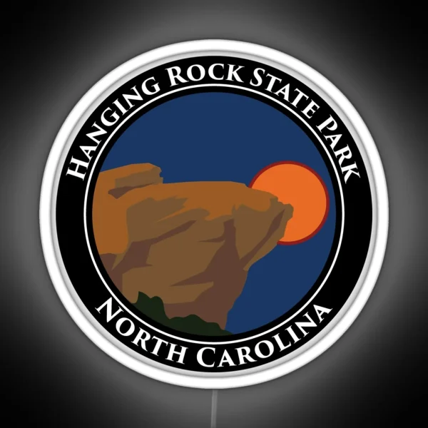 Hanging Rock State Park North Carolina NC Hiking Round Logo RGB Neon Sign