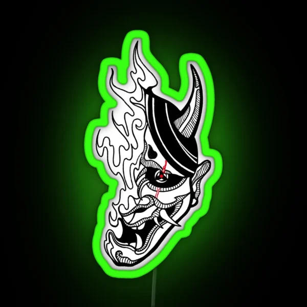 Hannya Mask RGB Neon Sign