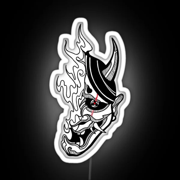 Hannya Mask RGB Neon Sign