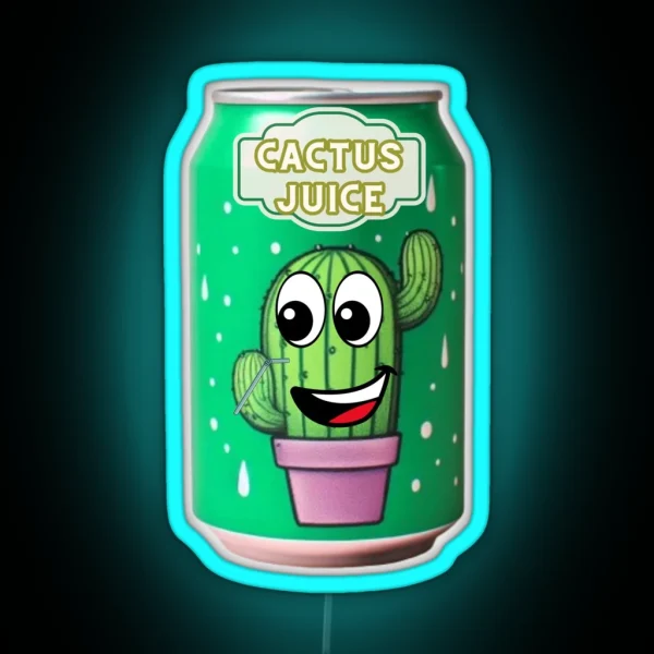 Happy Cactus Juice Can RGB Neon Sign