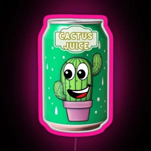 Happy Cactus Juice Can RGB Neon Sign