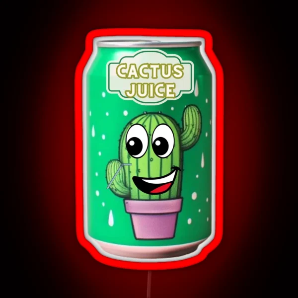 Happy Cactus Juice Can RGB Neon Sign