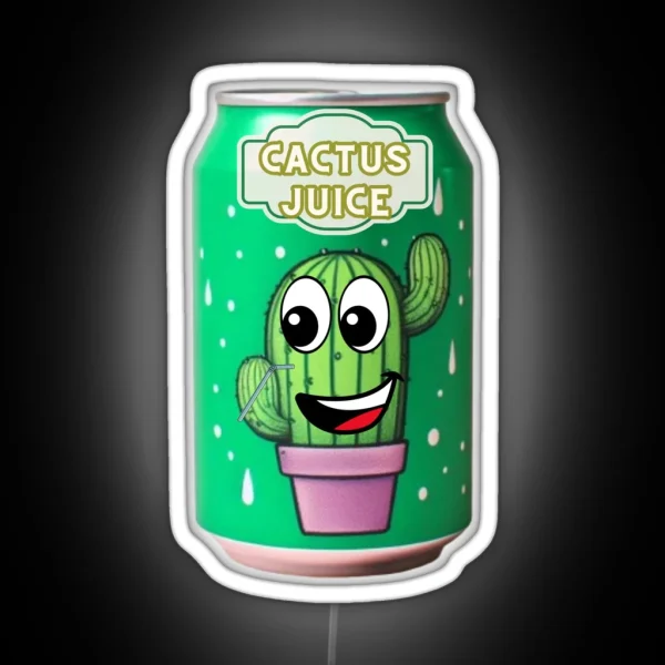 Happy Cactus Juice Can RGB Neon Sign