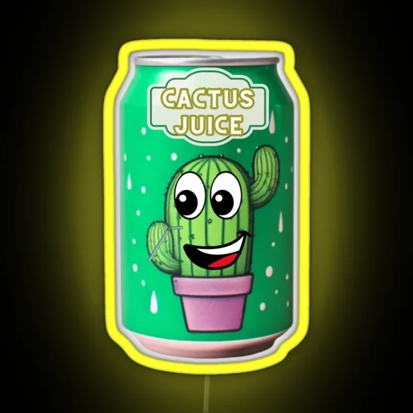 Happy Cactus Juice Can RGB Neon Sign