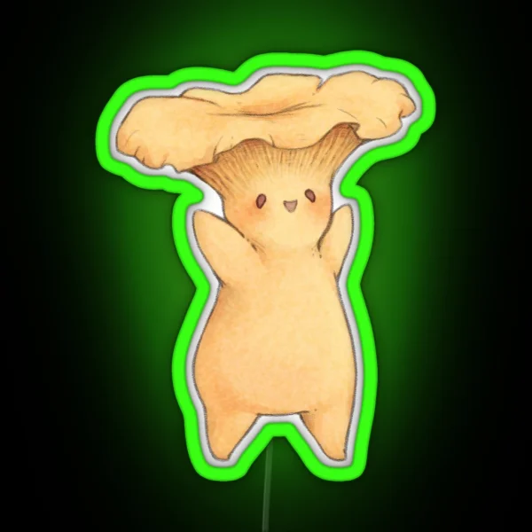 Happy Chanterelle Mushroom RGB Neon Sign