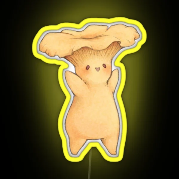 Happy Chanterelle Mushroom RGB Neon Sign