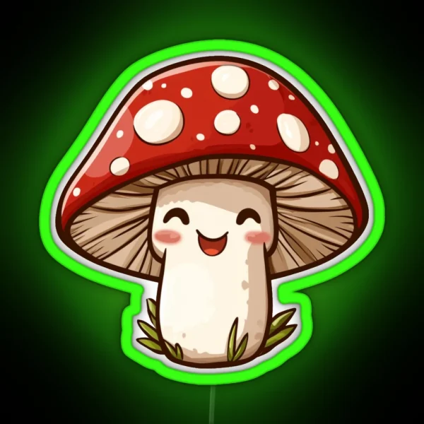 Happy Fly Agaric Mushroom Led RGB Neon Sign