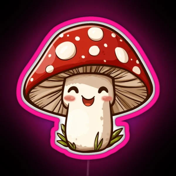 Happy Fly Agaric Mushroom Led RGB Neon Sign
