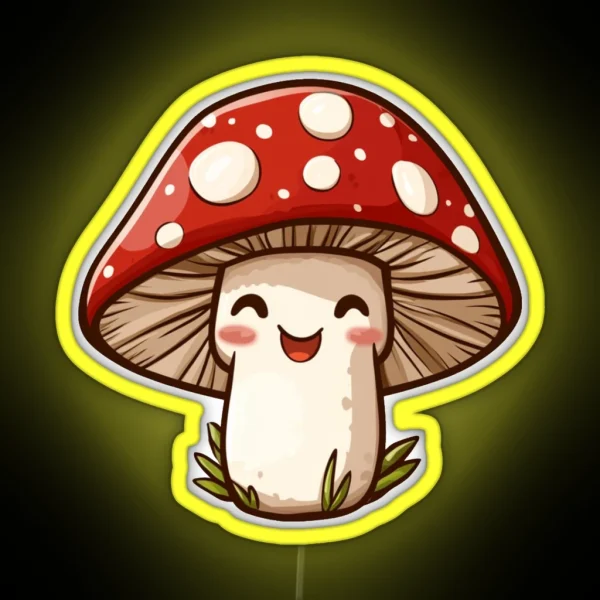 Happy Fly Agaric Mushroom Led RGB Neon Sign