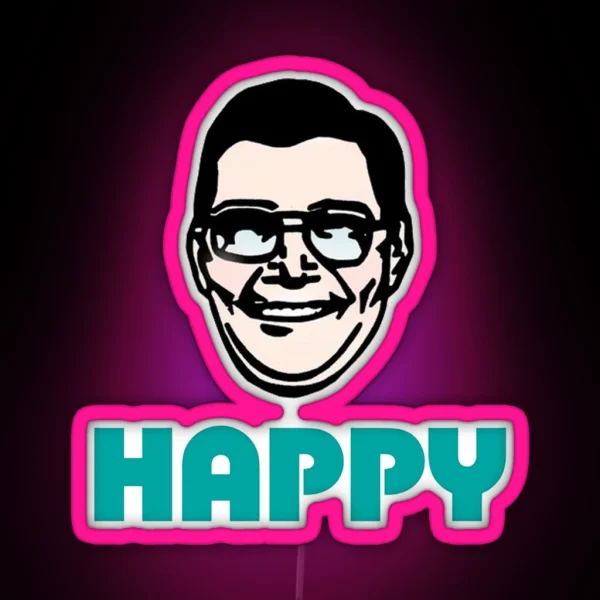 Happy Harry Levin Delaware RGB Neon Sign