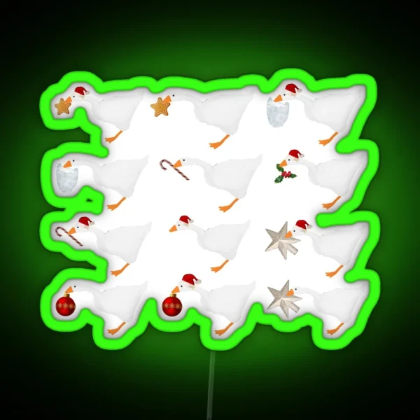 Happy Holiday Goose RGB Neon Sign