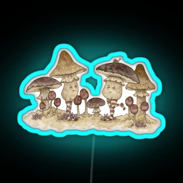 Happy Mushrooms RGB Neon Sign