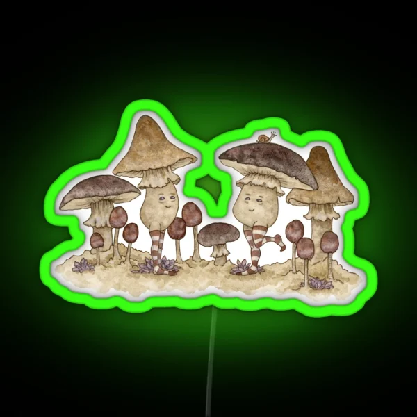 Happy Mushrooms RGB Neon Sign