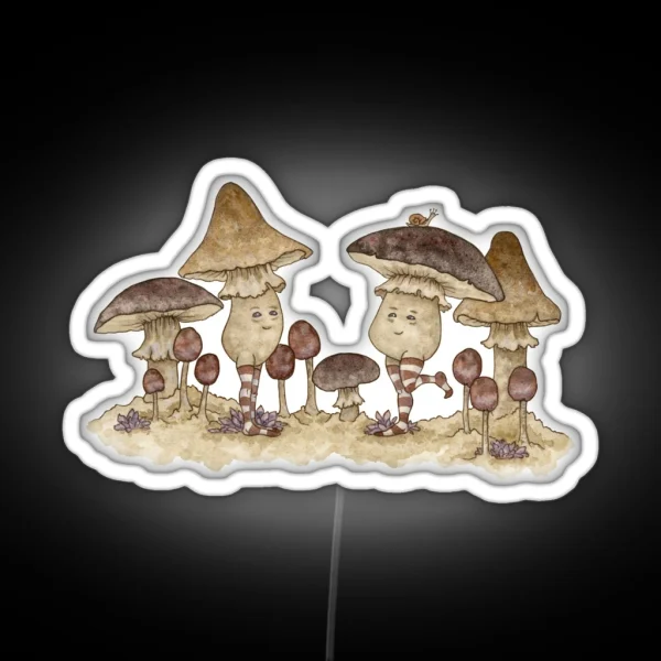 Happy Mushrooms RGB Neon Sign
