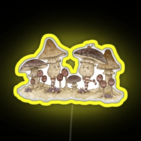 Happy Mushrooms RGB Neon Sign