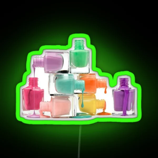 Happy Nail Polish RGB Neon Sign