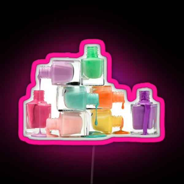 Happy Nail Polish RGB Neon Sign