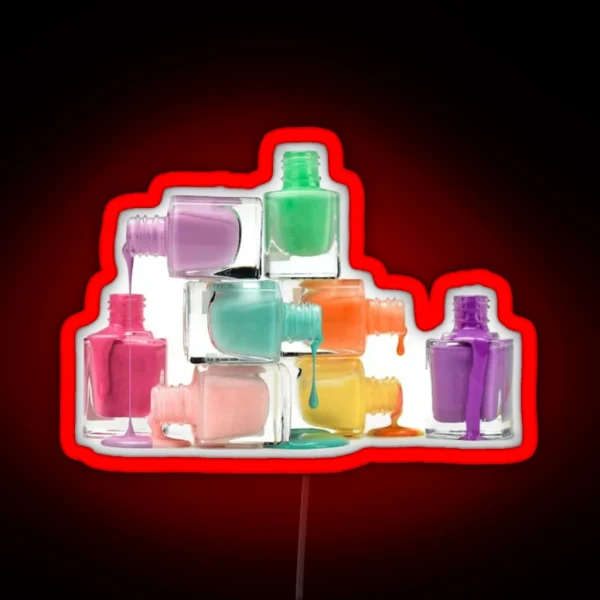 Happy Nail Polish RGB Neon Sign