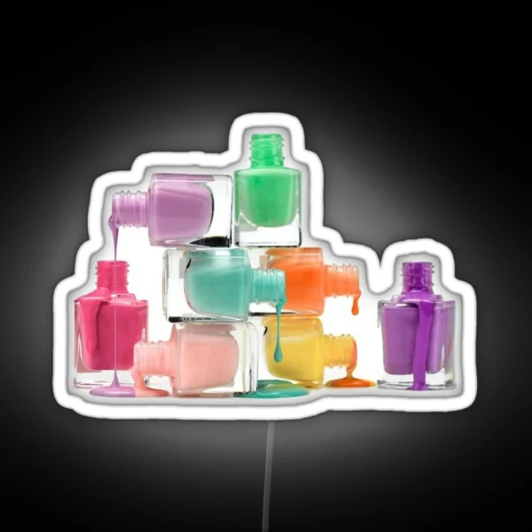 Happy Nail Polish RGB Neon Sign