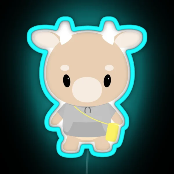 Hard Working Cow Plush What S Wrong With Secretary Kim RGB Neon Sign