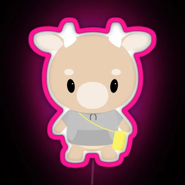 Hard Working Cow Plush What S Wrong With Secretary Kim RGB Neon Sign