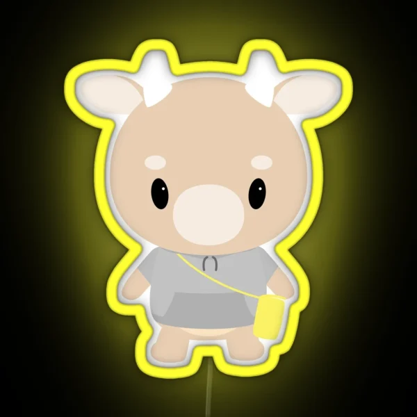 Hard Working Cow Plush What S Wrong With Secretary Kim RGB Neon Sign