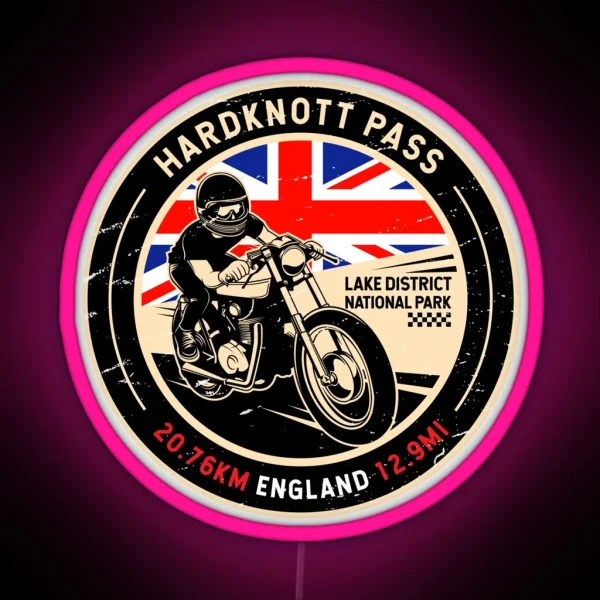 Hardknott Pass England Motorcycle RGB Neon Sign