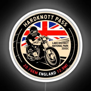 Hardknott Pass England Motorcycle RGB Neon Sign