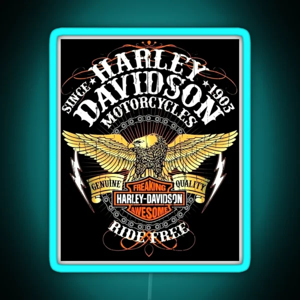 Harley Davidson Eagle RGB Neon Sign