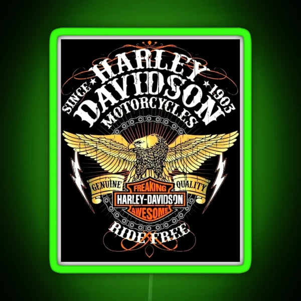 Harley Davidson Eagle RGB Neon Sign