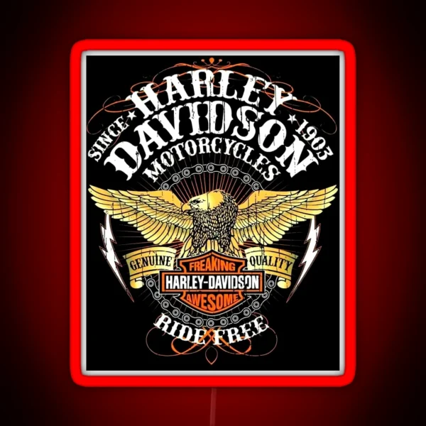 Harley Davidson Eagle RGB Neon Sign