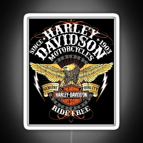 Harley Davidson Eagle RGB Neon Sign