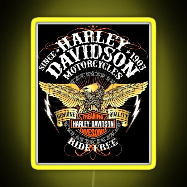 Harley Davidson Eagle RGB Neon Sign