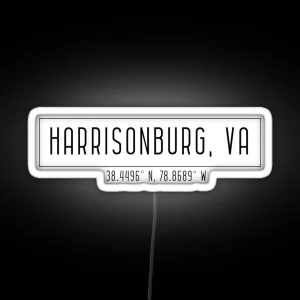 Harrisonburg Coordinates RGB Neon Sign