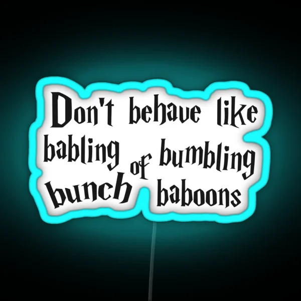 Harry P Babbling Baboons 3 4 RGB Neon Sign