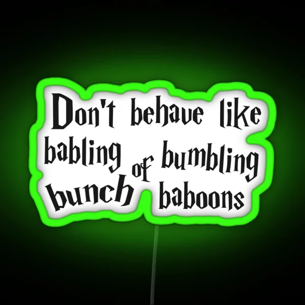 Harry P Babbling Baboons 3 4 RGB Neon Sign