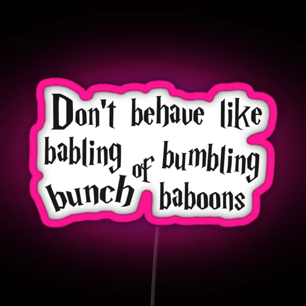 Harry P Babbling Baboons 3 4 RGB Neon Sign